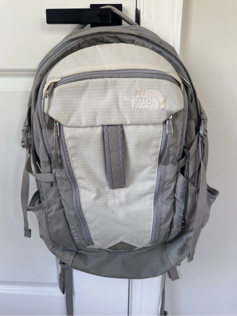 The North Face Surge FlexVent Backpack – Gray | Laptop, School, Travel, Hiking
